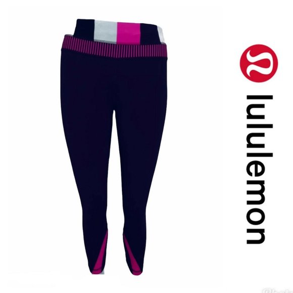 lululemon athletica Pants - Lululemon Crop Leggings Activewear Yoga Pants Women's size 4 XS Burgundy Plum